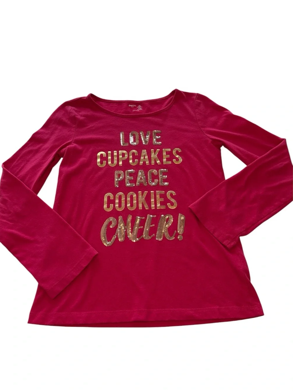 Girls Long Sleeve Graphic Tee Shirt Set Pink & Navy GapKids & Peek Girls Size 10